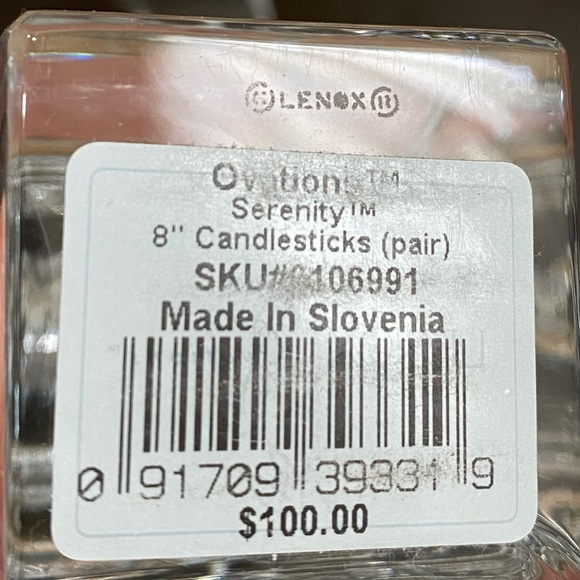 Pair of LENOX Ovations Serenity Wavy Curve 8” Crystal Glass Candle Stick Holders - Picture 13 of 14